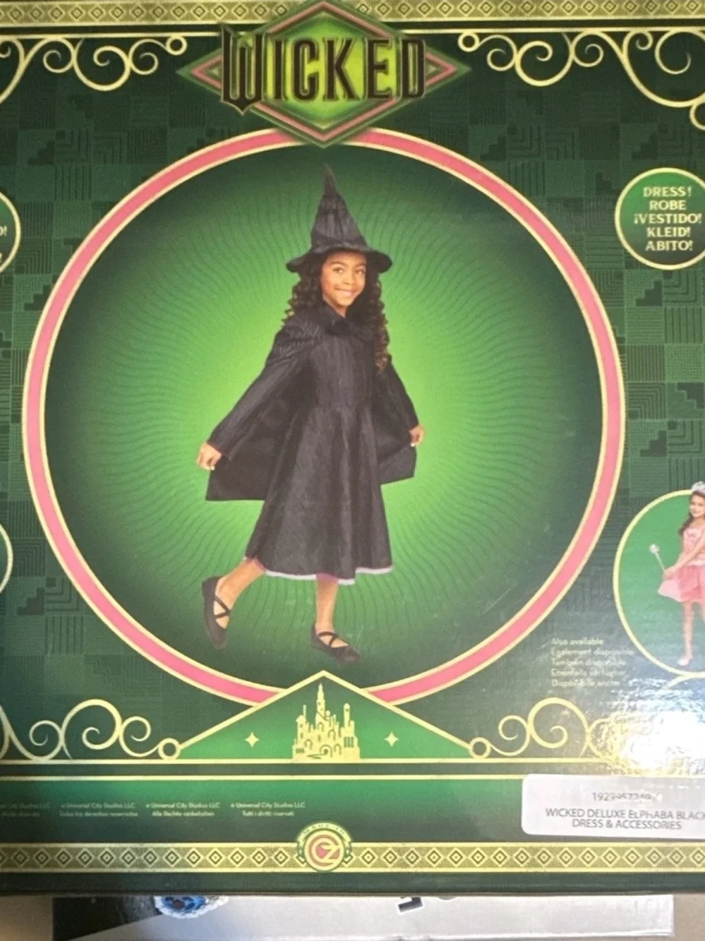 Wicked Elphaba Witch Girls Costume CompleteBlack Witch Dress-Up Costume for Kids